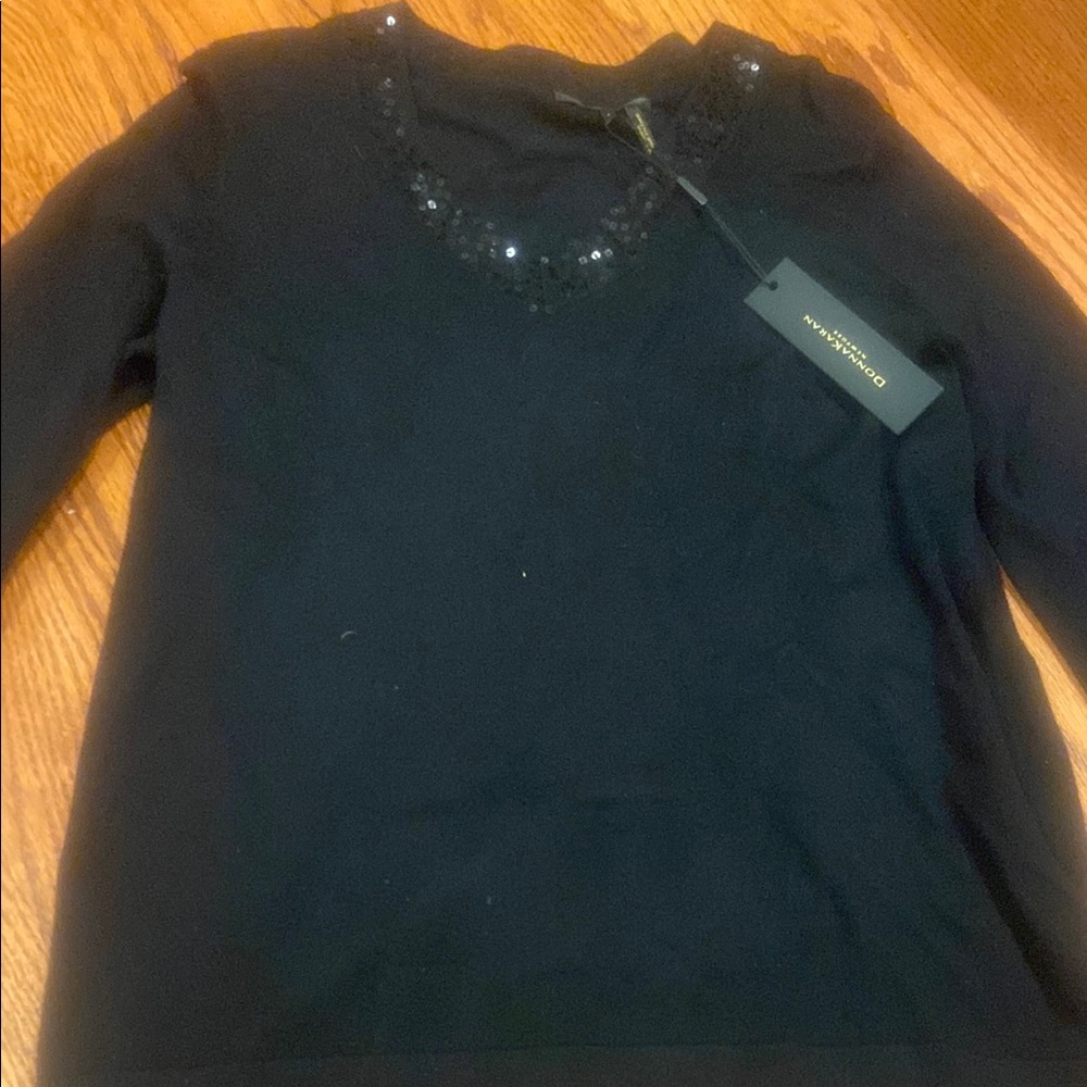 Black Sweater with Sequin Detail